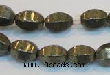 CPY145 15.5 inches 10*14mm rice pyrite gemstone beads wholesale