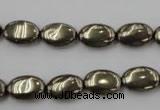 CPY231 15.5 inches 8*12mm oval pyrite gemstone beads wholesale