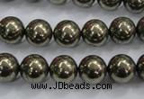 CPY24 16 inches 12mm round pyrite gemstone beads wholesale