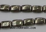 CPY240 15.5 inches 8*12mm rectangle pyrite gemstone beads wholesale