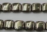 CPY251 15.5 inches 12*12mm square pyrite gemstone beads wholesale