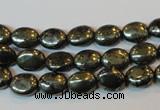 CPY310 15.5 inches 7*9mm oval pyrite gemstone beads wholesale