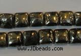 CPY316 15.5 inches 10*10mm square pyrite gemstone beads wholesale