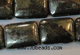 CPY325 15.5 inches 18*25mm rectangle pyrite gemstone beads wholesale