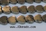 CPY332 15.5 inches 10*10mm heart pyrite gemstone beads