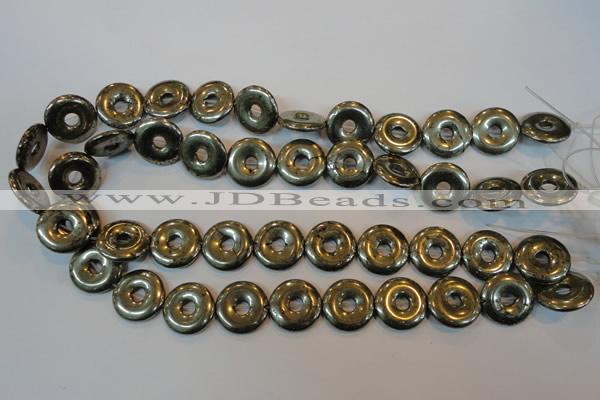 CPY339 15.5 inches 18mm donut pyrite gemstone beads wholesale