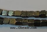 CPY350 15.5 inches 4*4mm cube pyrite gemstone beads wholesale