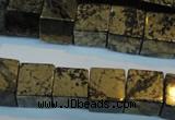 CPY354 15.5 inches 12*12mm cube pyrite gemstone beads wholesale