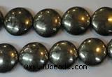 CPY36 16 inches 14mm coin pyrite gemstone beads wholesale