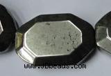 CPY370 15.5 inches 25*35mm octagonal pyrite gemstone beads wholesale