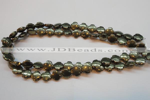 CPY373 15 inches 12*12mm cross pyrite gemstone beads