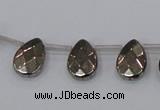 CPY377 Top drilled 10*14mm briolette pyrite gemstone beads