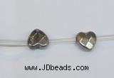 CPY393 Top drilled 8*8mm faceted heart pyrite gemstone beads wholesale