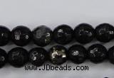 CPY501 15.5 inches 6mm faceted round natural chalcopyrite beads