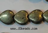 CPY53 16 inches 14*14mm heart pyrite gemstone beads wholesale