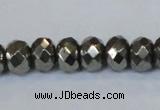 CPY588 15.5 inches 8*12mm faceted rondelle pyrite gemstone beads