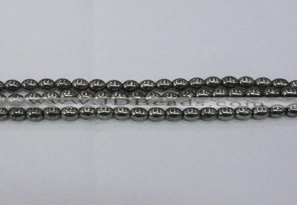 CPY598 15.5 inches 8*10mm rice pyrite gemstone beads wholesale