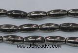 CPY600 15.5 inches 5*16mm rice pyrite gemstone beads wholesale