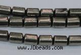 CPY608 15.5 inches 6*9mm tube pyrite gemstone beads