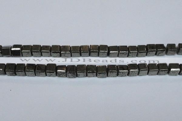 CPY613 15.5 inches 10*10mm cube pyrite gemstone beads