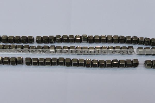 CPY618 15.5 inches 9*10mm pyrite gemstone beads