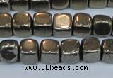 CPY620 15.5 inches 8*8mm cube pyrite gemstone beads