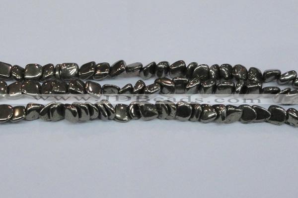 CPY623 15.5 inches 8*9mm - 9*10mm nuggets pyrite gemstone beads