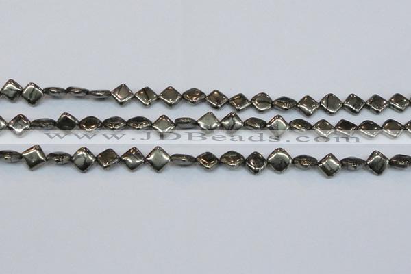 CPY647 15.5 inches 8*8mm diamond pyrite gemstone beads wholesale