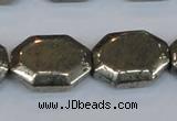 CPY655 15.5 inches 15*20mm octagonal pyrite gemstone beads