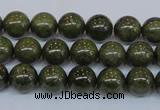 CPY752 15.5 inches 8mm round pyrite gemstone beads wholesale