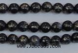 CPY771 15.5 inches 6mm round pyrite gemstone beads wholesale