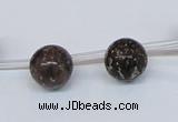 CPY780 Top drilled 10mm round pyrite gemstone beads wholesale