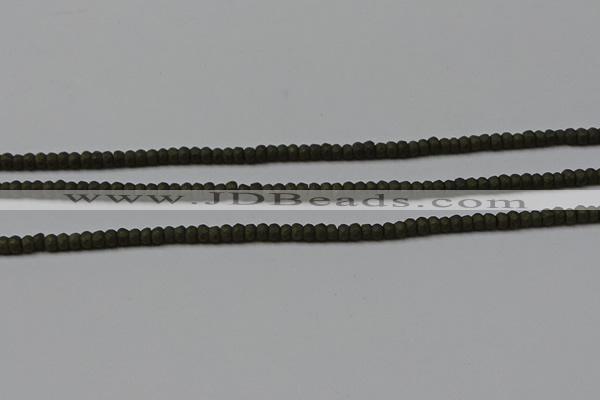 CPY810 15.5 inches 2*3mm faceted rondelle matte pyrite beads