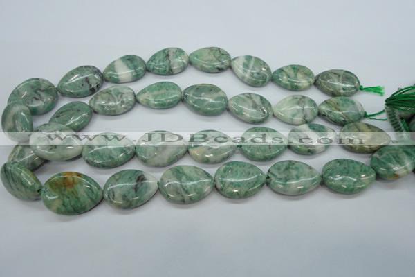 CQJ66 15.5 inches 18*25mm flat teardrop Qinghai jade beads wholesale