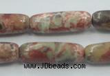 CRA09 15.5 inches 10*30mm cylinder natural rainforest agate beads