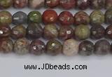 CRA160 15.5 inches 4mm faceted round rainforest agate beads