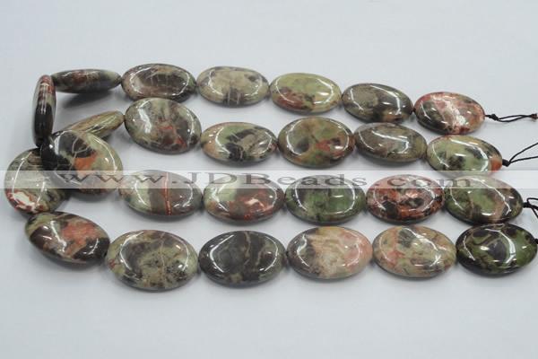 CRA17 15.5 inches 22*30mm oval natural rainforest agate beads