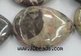 CRA21 15.5 inches 30*40mm flat teardrop natural rainforest agate beads