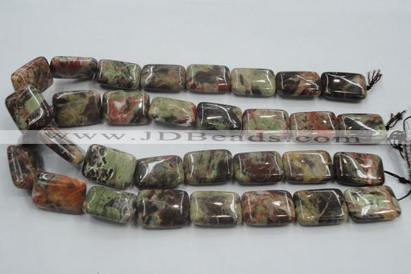 CRA25 15.5 inches 22*30mm rectangle natural rainforest agate beads