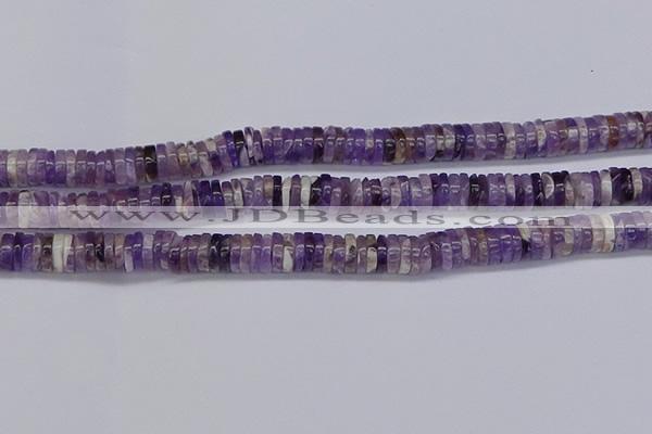 CRB1008 15.5 inches 2*7mm heishi dogtooth amethyst beads wholesale