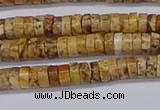 CRB1015 15.5 inches 2*4mm heishi picture jasper beads wholesale