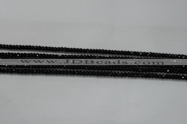 CRB104 15.5 inches 2.5*4mm faceted rondelle black agate beads