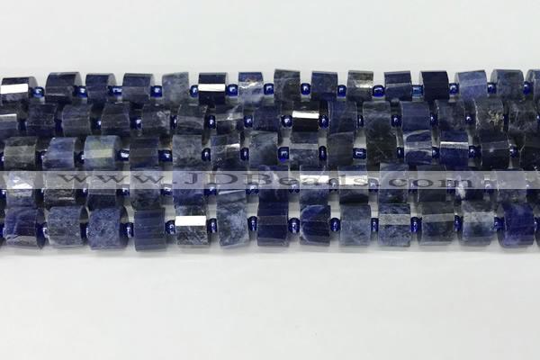 CRB1074 15.5 inches 7*9mm - 8*10mm faceted tyre sodalite beads