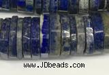 CRB1085 15.5 inches 5*20mm - 6*22mm faceted heishi lapis lazuli beads