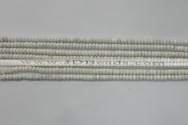 CRB109 15.5 inches 2.5*4mm faceted rondelle white agate beads