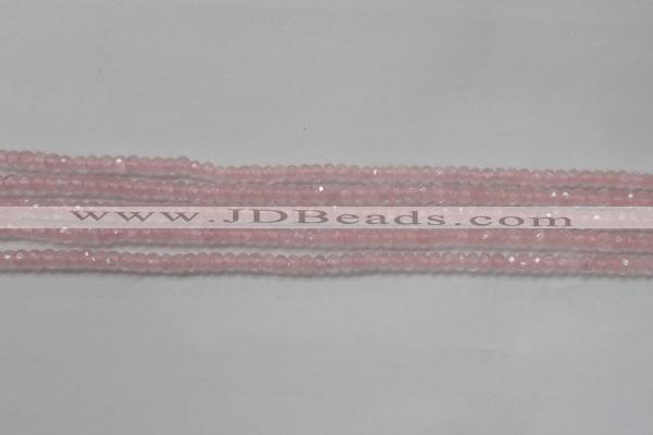 CRB119 15.5 inches 3*5mm faceted rondelle rose quartz beads