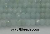 CRB1200 15.5 inches 3*4mm faceted rondelle aquamarine beads