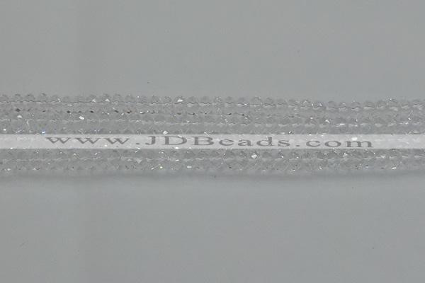 CRB1210 15.5 inches 4*6mm faceted rondelle white crystal beads