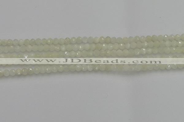 CRB1211 15.5 inches 4*6mm faceted rondelle white moonstone beads