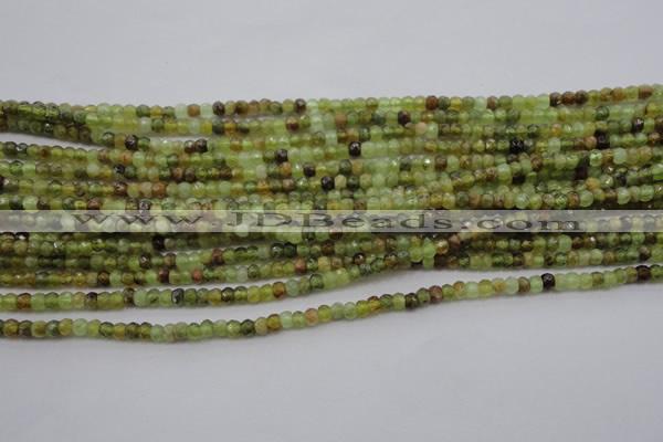 CRB122 15.5 inches 2.5*3.5mm faceted rondelle green garnet beads